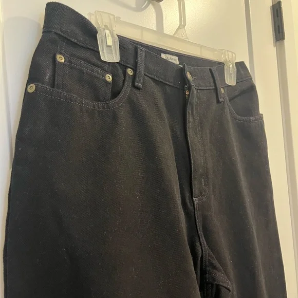 LL Bean Jeans Women 14 Reg Original Relaxed Fit Black 100% Cotton Vintage NWOT - Picture 2 of 12